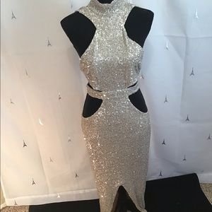 NWOT- Gold Sequin Homecoming or Prom Dress-Size Medium